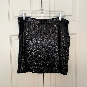 Black Sequin Michael Kors Mini Skirt, size L
